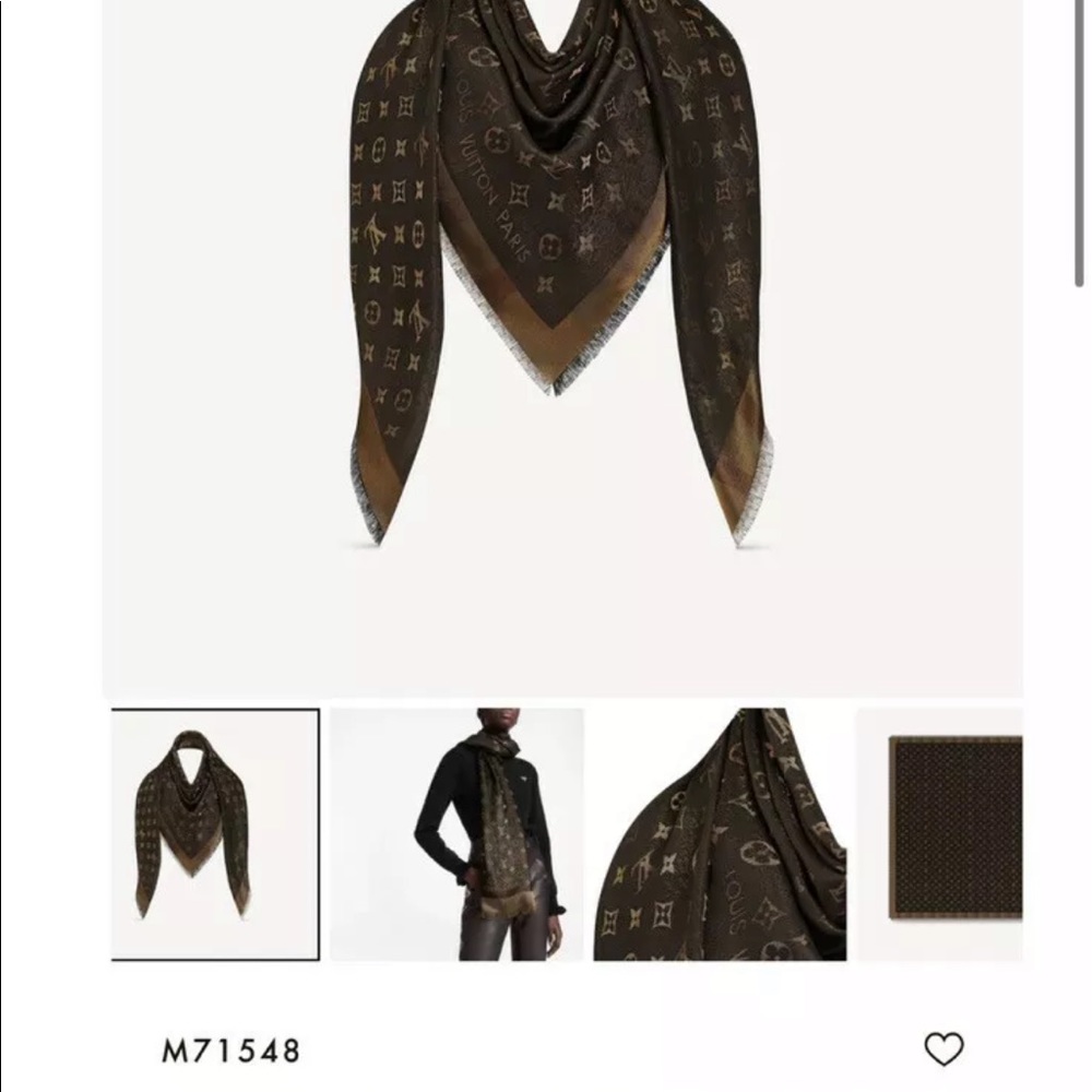 LV Monogram So Shine Silk/GoldenScarf/Shawl 100%Authentic Louis Vuitton MRSP$730 - Picture 7 of 14